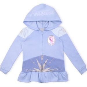 Disney Frozen 2 Elsa Girl’s Peplum Zip-Up Hoodie